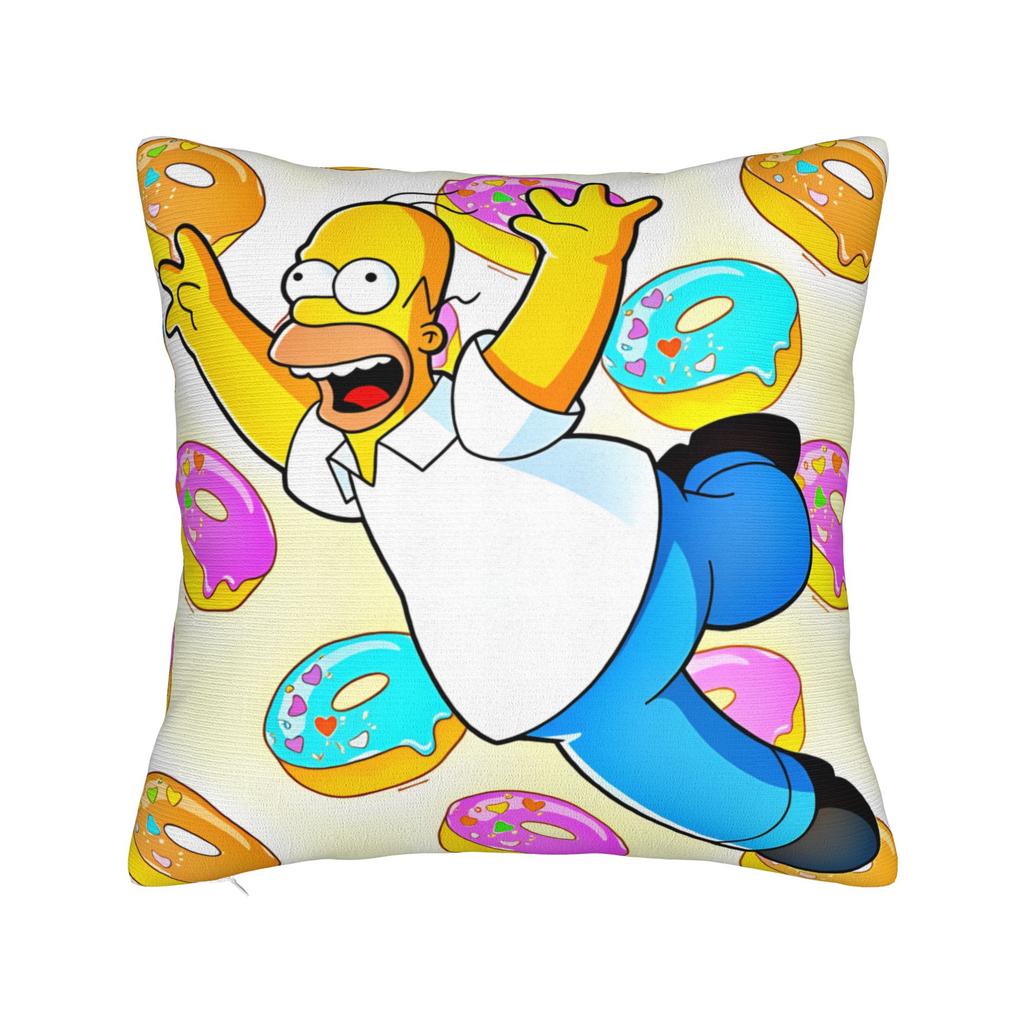 Homer SSimpsons Donut Pattern Pillow Cover Square Cushion Cover Fashion Pillow Case For Living Room Sofa