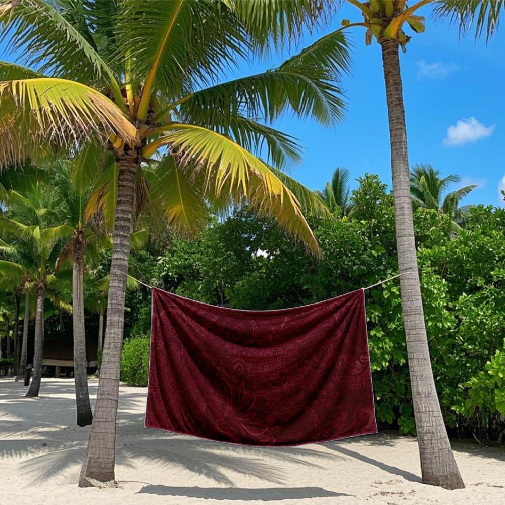 Burgundy Paisley Quick Drying Bath Towel Microfiber beach towel - light weight swimming camping  yoga beach out