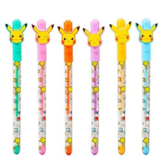 Nintendo Pokémon Gelstift-Set - 6 Stück Pikachu Schreibgerät Geschenk Kinder Plus Aufkleber Anderes Party-Souvenir Niedliche Kunst Handwerk Schreibwaren Schulbedarf