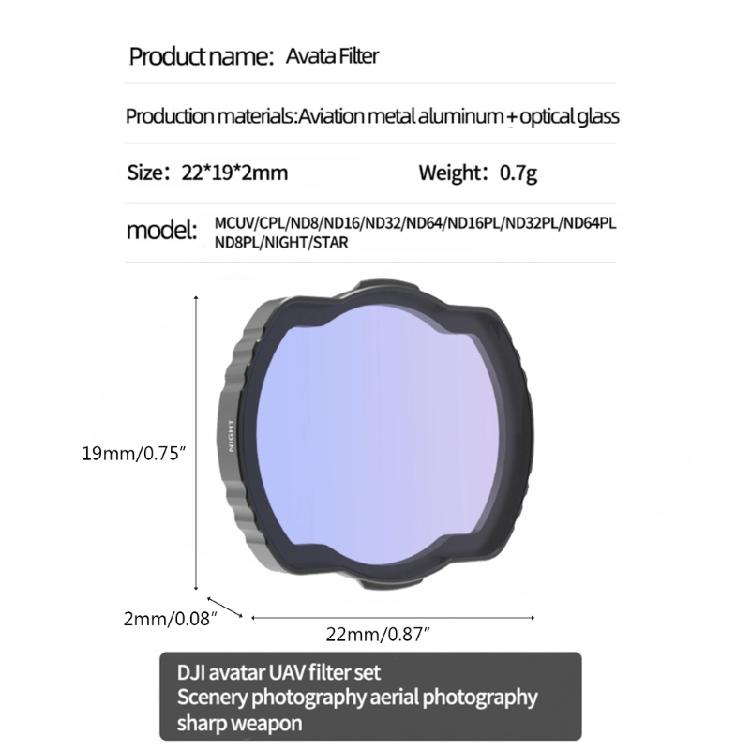 AerialPhotography Camera Lens Filter for Avata Drone Camera Spare Parts