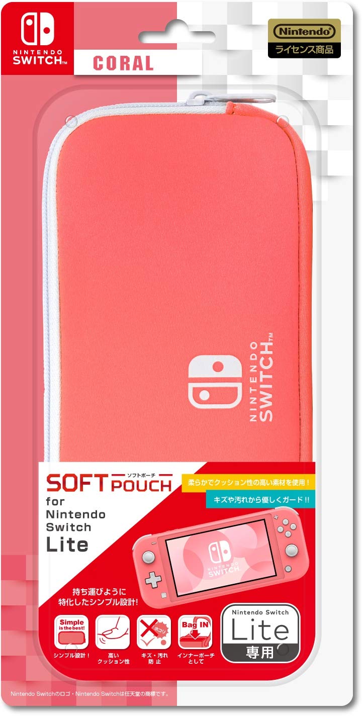 

Nintendo Licensed Nintendo Switch Lite Exclusive Storage Pouch Pouch for Nintendo SWITCH Lite Switch [Official Product] Soft (Coral) -