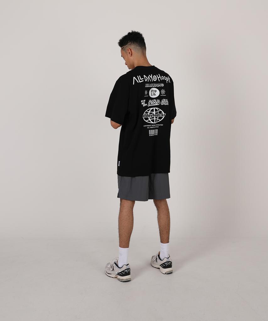 ALL DAY HOOPS Hoop S2 Logo Short Sleeve T-Shirt Black