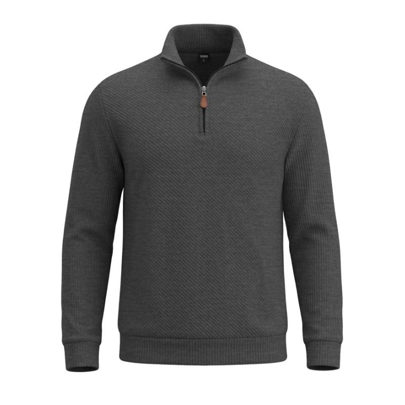 Men S Casual Half Zip Stand Collar Long Sleeve Sweatshirt Spring Autumn