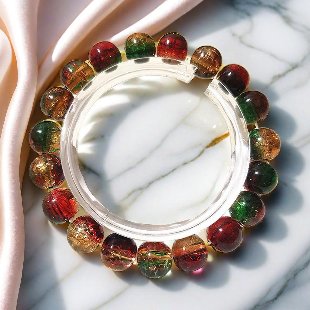 Summer Special Two-Tone Glass Beads Floral Bracelet – Luxurious & Soft Design for Women and Students