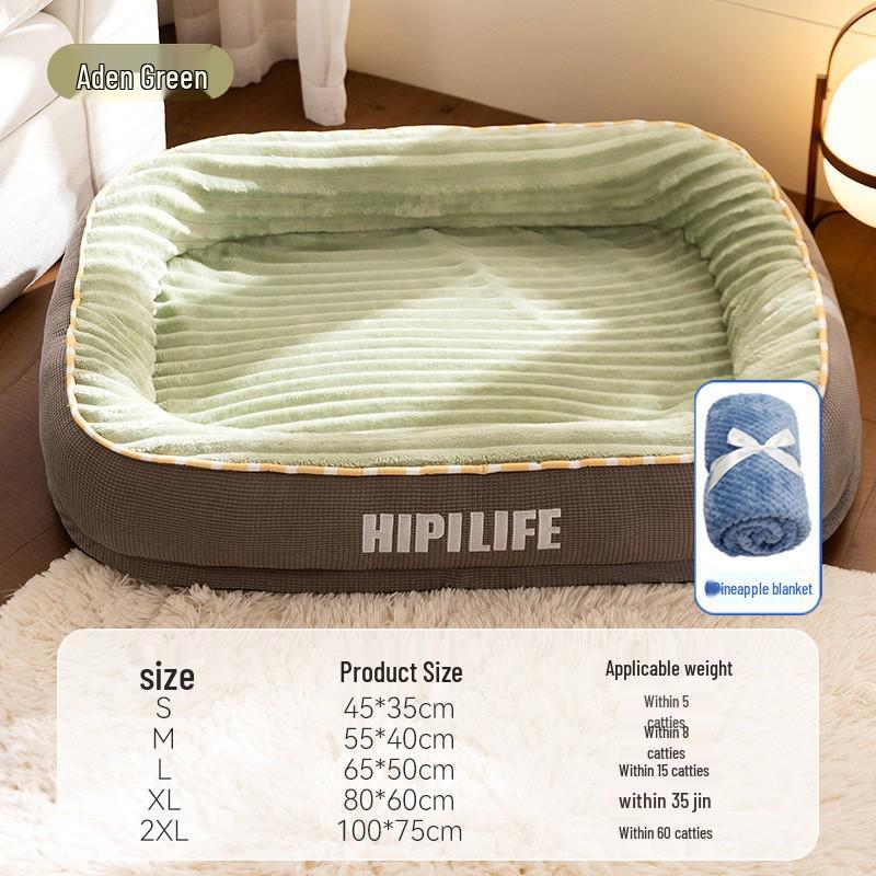 Four Seasons Washable Dog & Cat Bed: Removable, Warm Sofa Cushion for Dogs & Cats of All Sizes