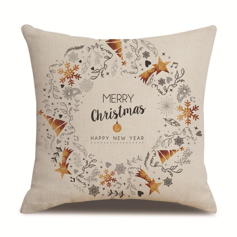 Christmas Single-sided Pillowcase Living Room Linen Car Pillowcase Sofa Pillowcase Bedside Cushion Cover