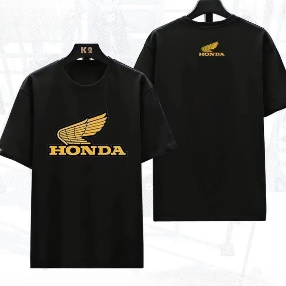 Honda Mens and Womens Tshirt Summer Tee Honda High Quality Round neck Shortsleeved Spring Autumn Motorcycle Cycling Top