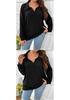 2026 Autumn/Winter Plus Size Women's V-Neck Long Sleeve Ribbed Brushed Loose Top