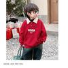 Fairy Tale Red Boys' Fleece Sweatshirt 2025 – Winter Thickened One-Piece Top for Children
