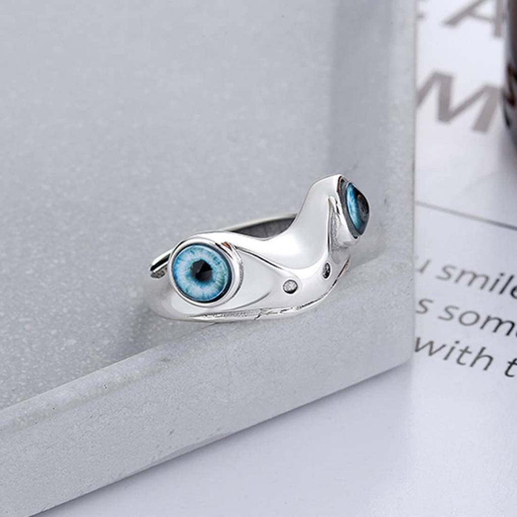 Einheitsgröße 925 Sterlingsilber Tier Frosch Verstellbares Modeaccessoire [Rockyu] Damenring, Meistens, Silber, Ring, Ring, Stilvoll, Party, Weihnachten,