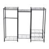 Portable Closet Wardrobe Carbon Steel Freestanding Clothes Rack Closet Organizer with Adjustable Shelves Hanging Rods
