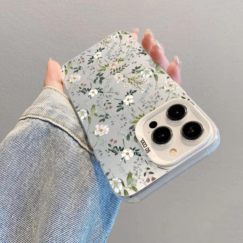 Fresh Small Flower Graphic Laser Phone Case For Samsung Galaxy S26 Ultra S23 S24 S25 S22 S21 S20 Plus FE A35 A54 A55 5G Cover