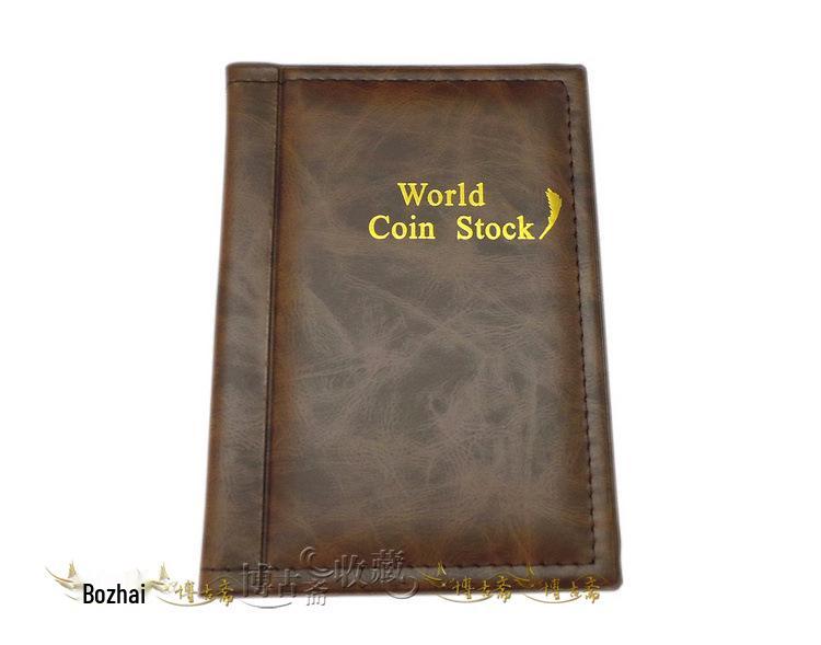 PU Leather Coin Collection Album - 120 Slot Slip-in Commemorative & Medium Grid Design