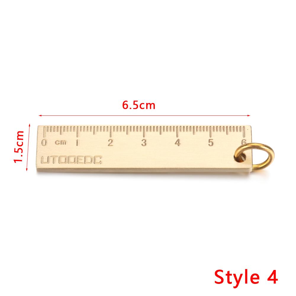 Creative Brass Keychain Portable Key Ring Pendant Whistle Ruler Buckles DIY Unique Organizer Tools Jewelry Keychain Accessories