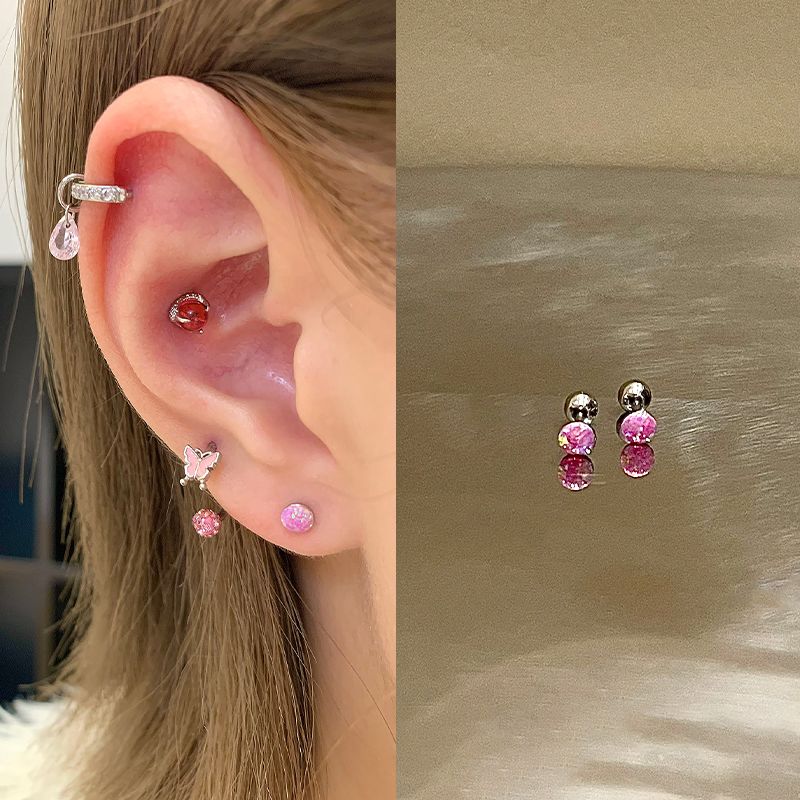 Ear Bone Nail Ear Bone Ring Medical Titanium Steel Ear Studs Ear Hole Titanium Alloy Female Ear Worm Nail Edge Unique Earrings Earrings