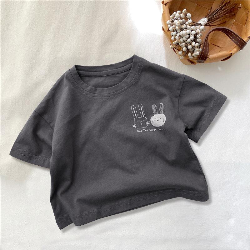 Toddler Korean Style Cartoon Short Sleeve Cotton T-Shirt