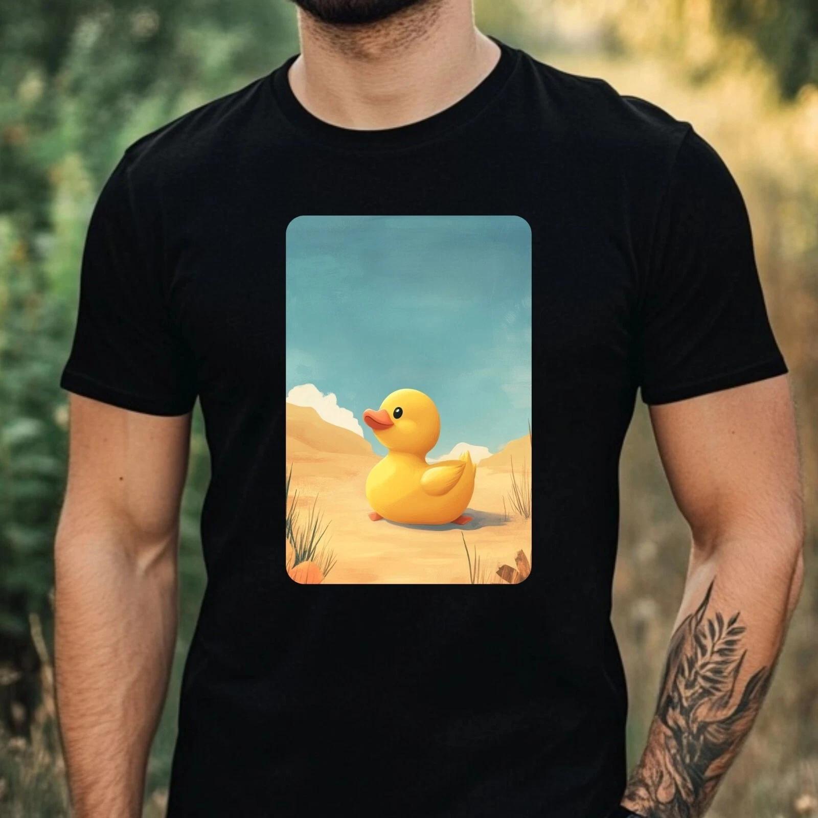 T-Shirt Herren Gummiente in Wüstenlandschaft Motiv Baumwolle Größe XS bis 5XL XXXL