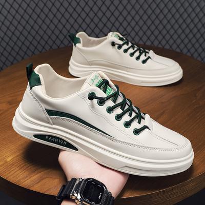 Leather Casual Shoes for Men Comfortable Mens Skateboard Shoes Handmade Design Flats Sneakers Male White Vulcanized Shoe