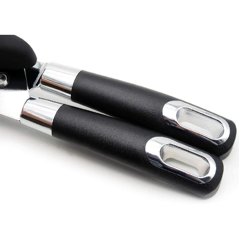 Can Opener Manual with Pliers Grip Professional Gear Drive Heavy-duty with Non-slip Handle ,Easy to Turn Knob (Black)