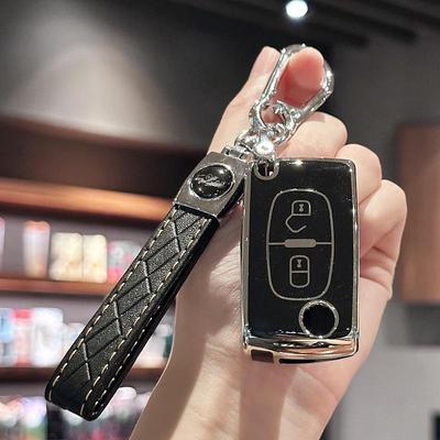 Etui na brelok do kluczyka samochodowego z PU z breloczkiem do kluczy dla Peugeot 207 307 308 407 3008 5008 807 Expert Partner Citroen C2 C3 Picasso Berlingo