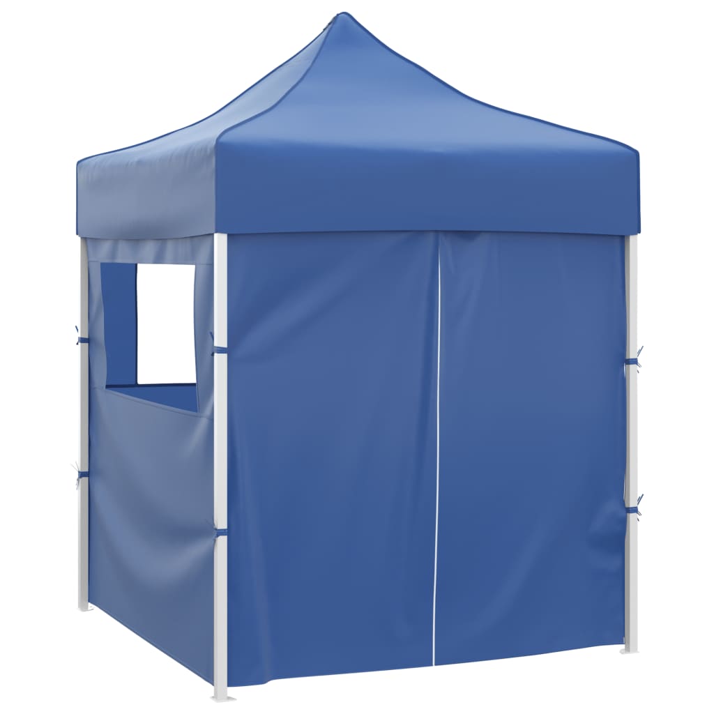 vidaXL Profi-Partyzelt Faltbar mit 4 Seitenwänden 2×2m Stahl Blau