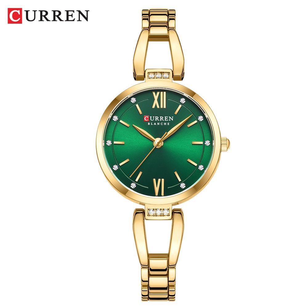 CURREN Women Watch Brand Luxury Casual Lady Girl Wristwatch Elegant Stainless Steel Bracelet Original Female Clock Clear 9092