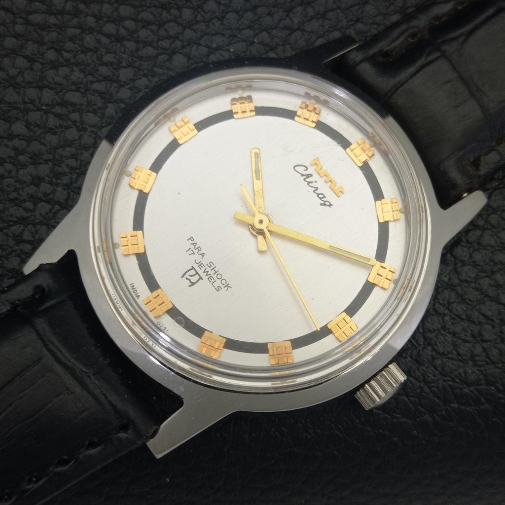 VINTAGE HMT CHIRAG HAND-WINDING INDIAN MENS SILVER COLOR DIAL WATCH A703034-1 R212-a703034