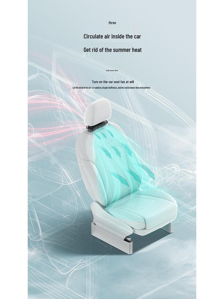 2025 USB Car Fan with High Wind Power and Seat Backrest Pillow
