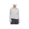 Adidas Knit UPF Jacket Quick-Drying Sports Casual Hooded Sun Protection Women Jackets Light-Gray JJ1334