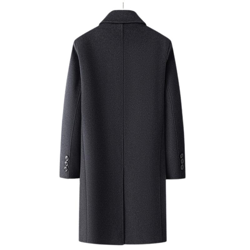Winter Men's Long Wool Coat Pack Removable Down Liner Wool Coat Jacket