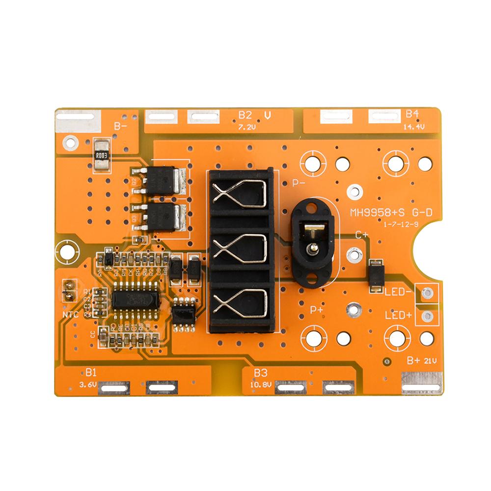 BMS 5S 20A 21V 18650 Li-ion Battery Charge Board NTC Temperature Protection with DC Plug 5S BMS PCM For Electric Tools