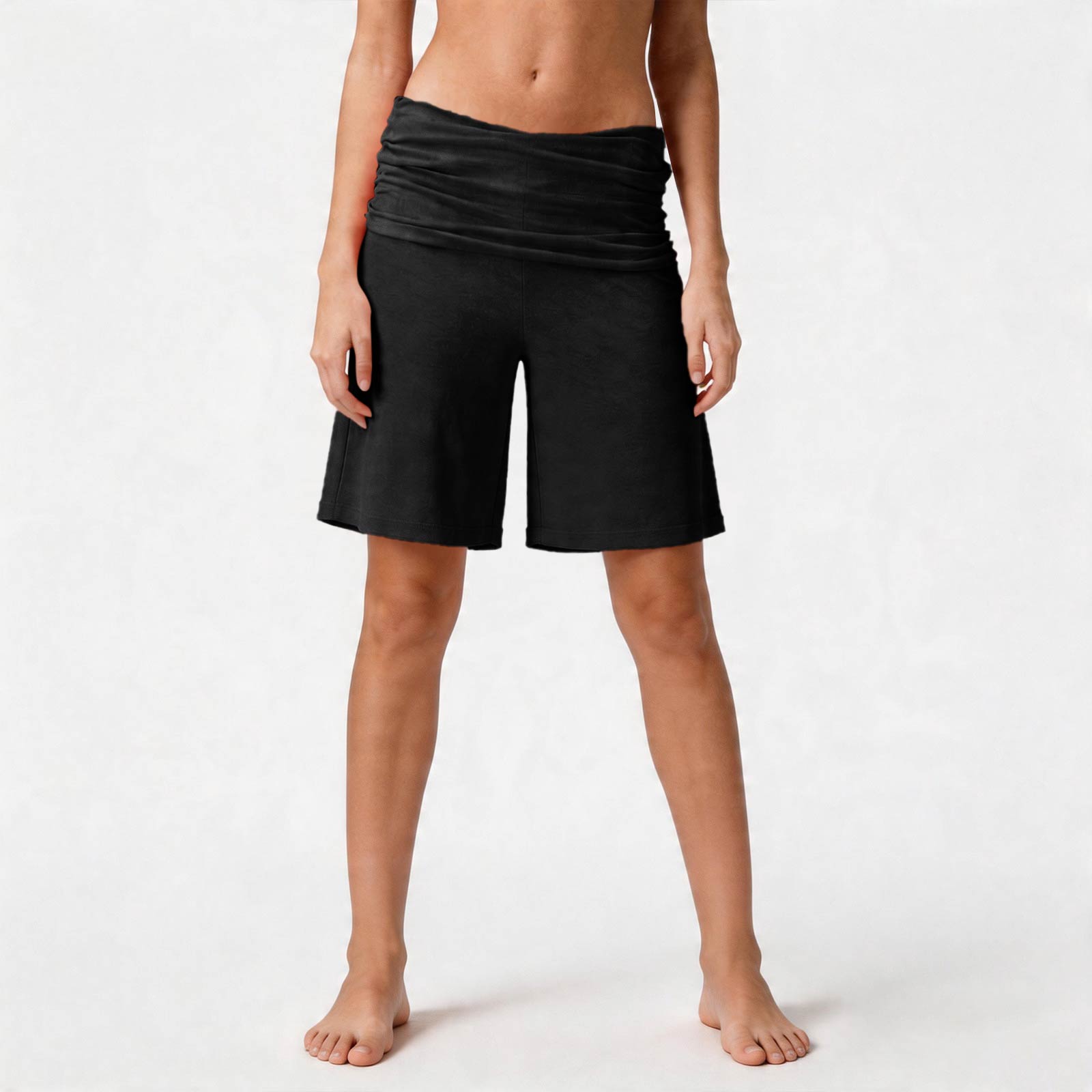 

Womens Fold Over Cropped Pants Flared Bottom Fold Over Sweatpants Low Yoga Strechy Casual Wide Leg Sweatpant L чёрный