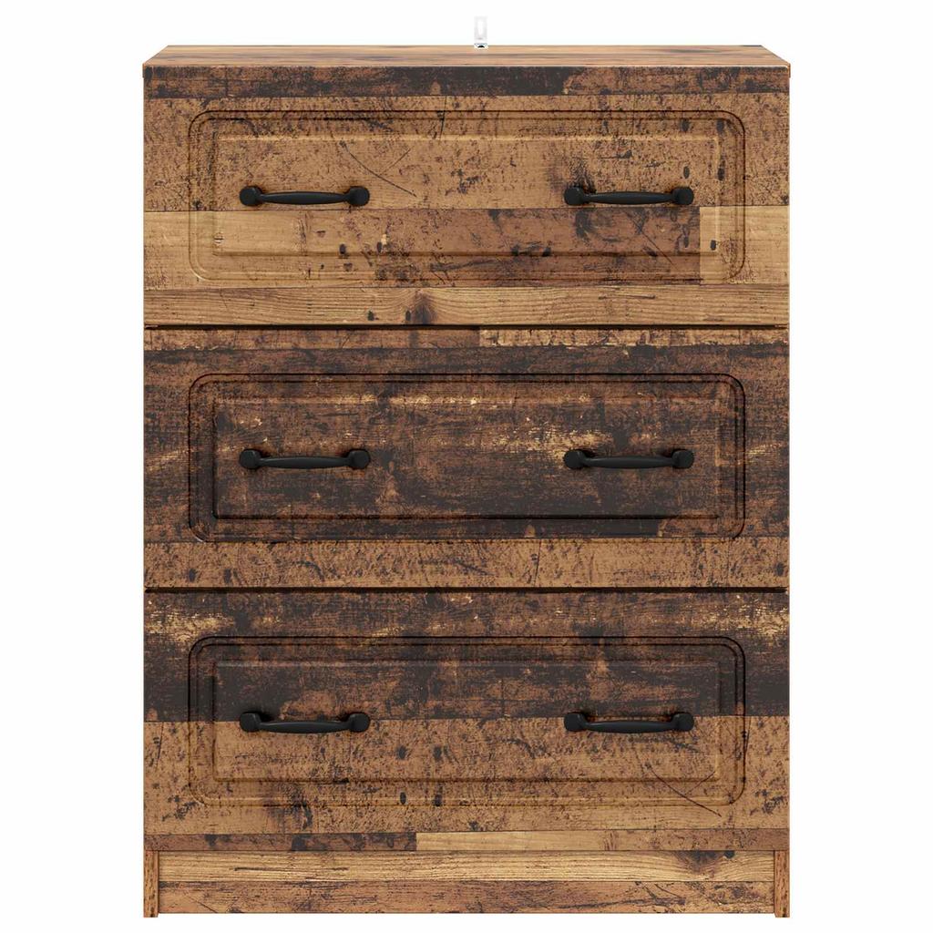 Vintage Style Drawer Cabinet Reclaimed Wood Look 66 x 34.5 x 87 cm Particleboard