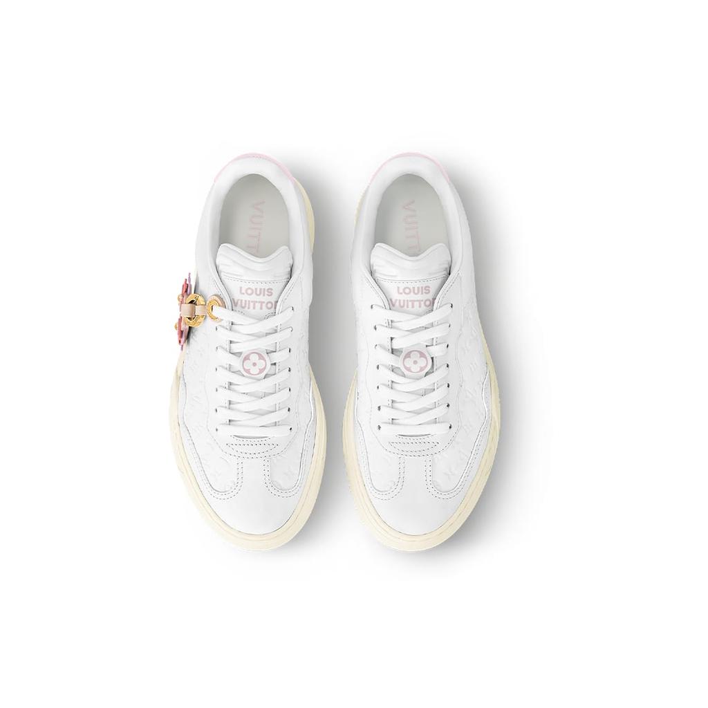 LOUIS VUITTON Groovy Year Of The Dragon Cow Leather Low top Skateboard Shoes Women's White Pink 1ACO5T