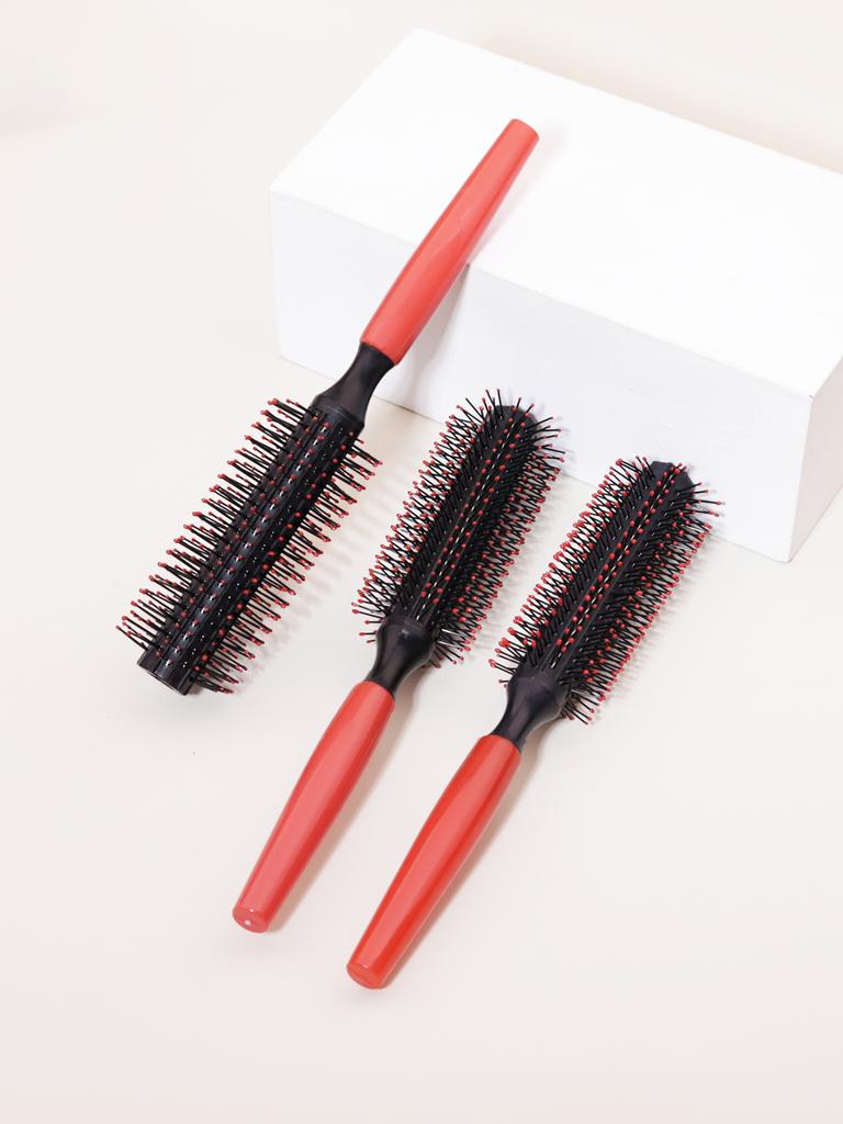 3pcs Natural Brush with Plastic Handle Anti-static and Heat-resistant Round Curly Hair Comb Special for Real Hair Wigs