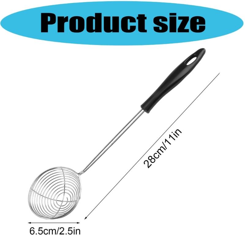 Stainless Steel Slotted Spoon for Cooking and Frying Rustproof Kitchen Skimmer Large Colander Vegetable Broth Tool