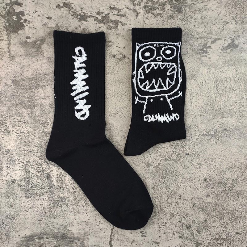 Unisex Mid-Calf Cartoon Little Devil Sports Socks - Trendy High-Top for Skateboarding & Basketball