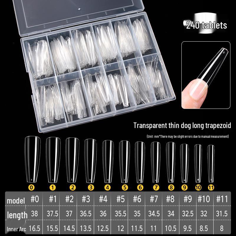 

Ultra-Thin Seamless Shallow Half-Cover Frosted Slimming D-Curve Crescent Manicure Nail Tips