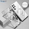 Plated Soft Silicon Clear Phone Case For Magsafe Samsung S26 Edge S25 S24 S23 S22 Plus Ultra Magnetic Protective Cover