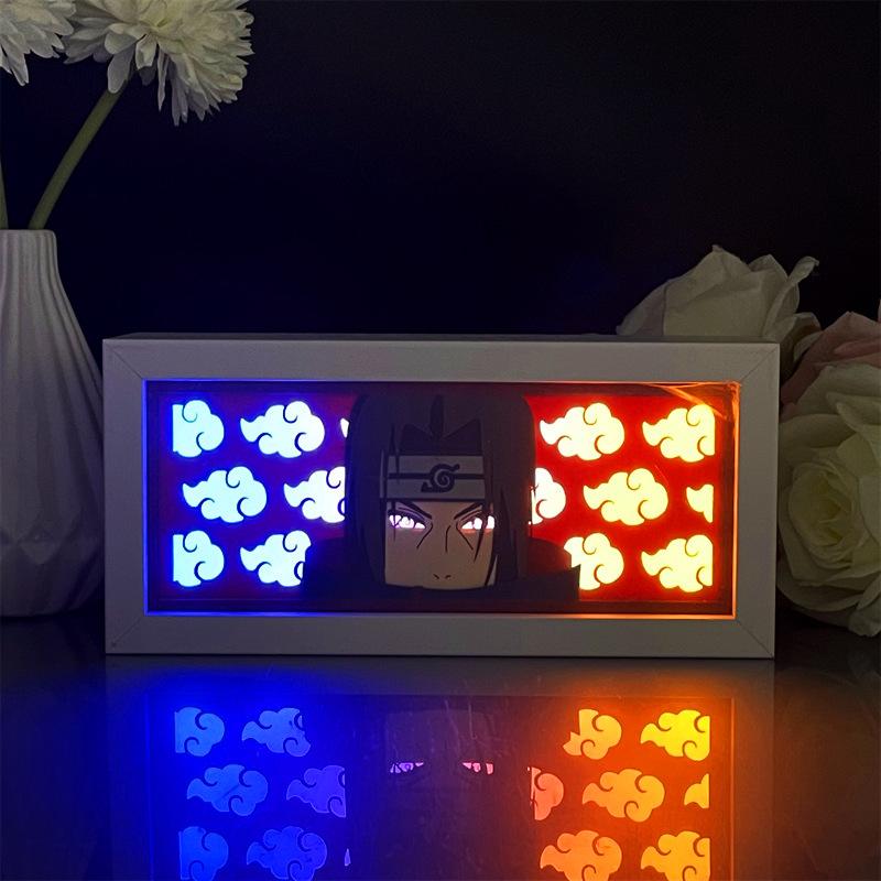 NARUTO 3D Light Box Anime Peripherals Two Tone Night Lamp Cartoon Table Decoration Funny Gifts Party Supplies Bedroom Ornaments