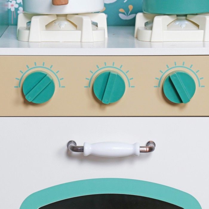 Cuisine Enfant en Bois - GINGER HOME - Vintage - Lumières et Sons - Accessoires Inclus