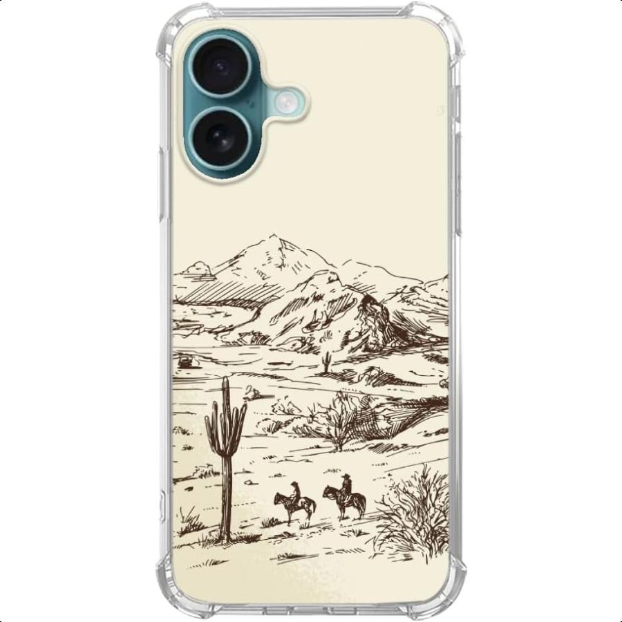 

Ковбойский чехол для телефона, совместимый с iPhone 16, чехол для телефона с пейзажем Дикого Запада для iPhone 16, модный крутой чехол-накладка из ТПУ United States