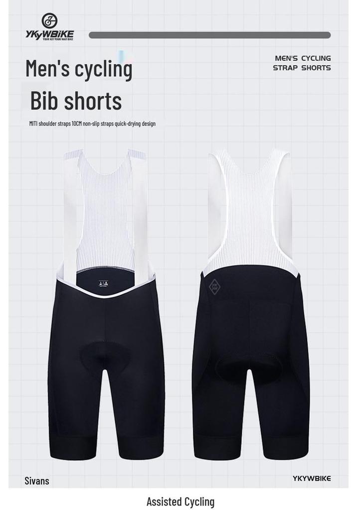 Breathable Non-Slip Cycling Bib Shorts with Double Arrow Seat Pad