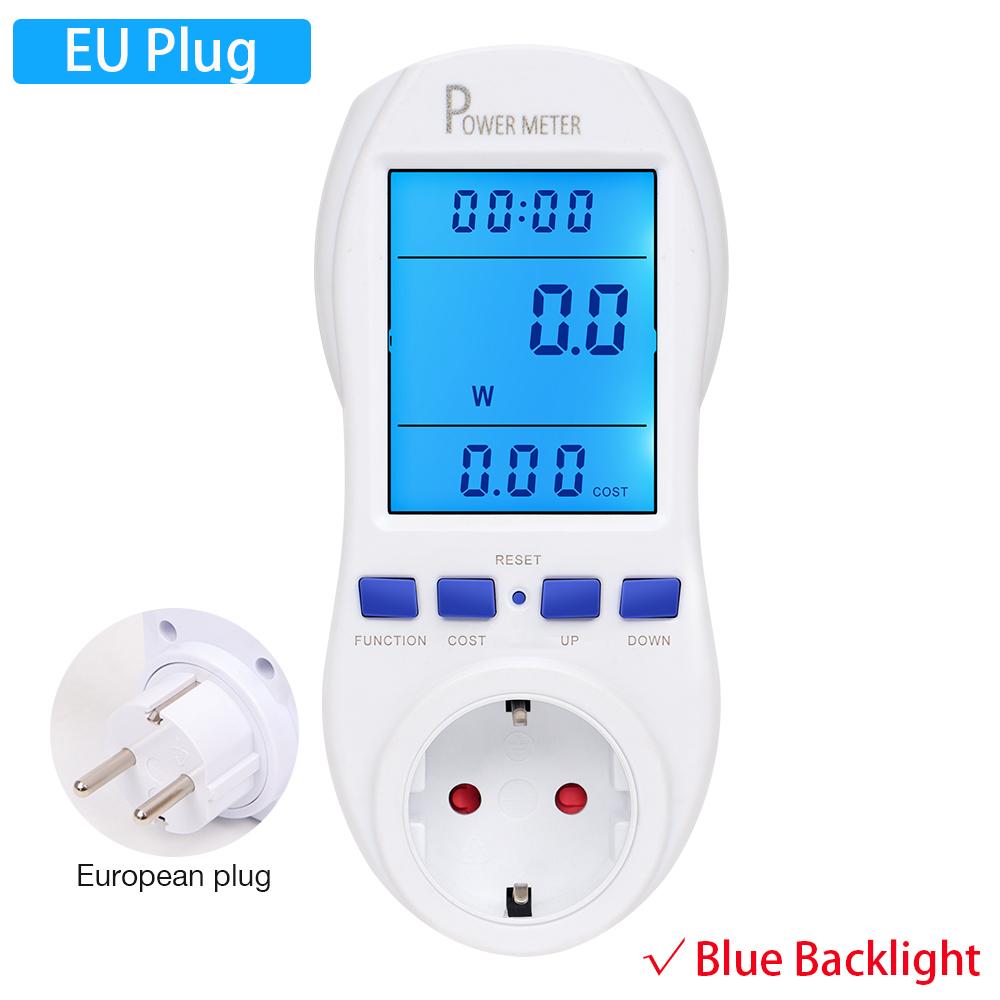 Electric Power Energy Meter LCD Digital Power Meter Socket KWH Electricity Consumption Volt Monitoring Household Energy Analyzer