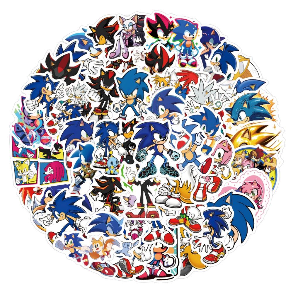 60 Pieces Of Cartoon Sonic The Hedgehog Graffiti Stickers For Luggage Cups Stationery Laptop Decorations And Diy Decals.