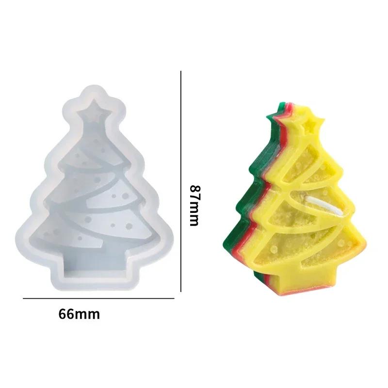 3D vánoční stromeček svíčka silikonová forma DIY výroba vánočních svíček ruční výroba mýdlových sádrových forem vánoční dárek domácí dekorace
