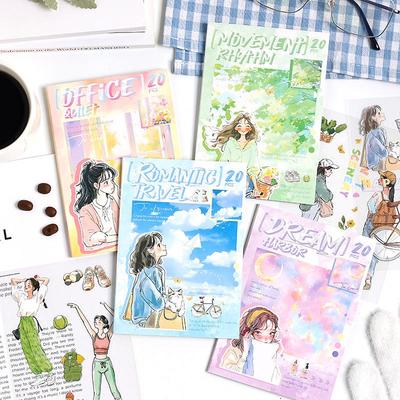 ZABC PET Die-cut Sticker Book: Chasing the Ordinary Series - 20 Sheets of Character Life Collage Stickers