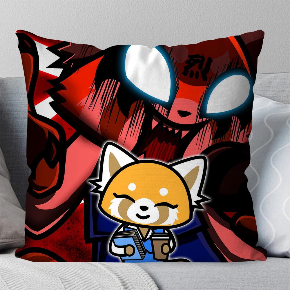 Cartoon Cute A-Aggretsuko Pillow Case Square Pillow Bedroom Sofa Leisure Comfort Cushion Car Living Room Home Decoration 40X40