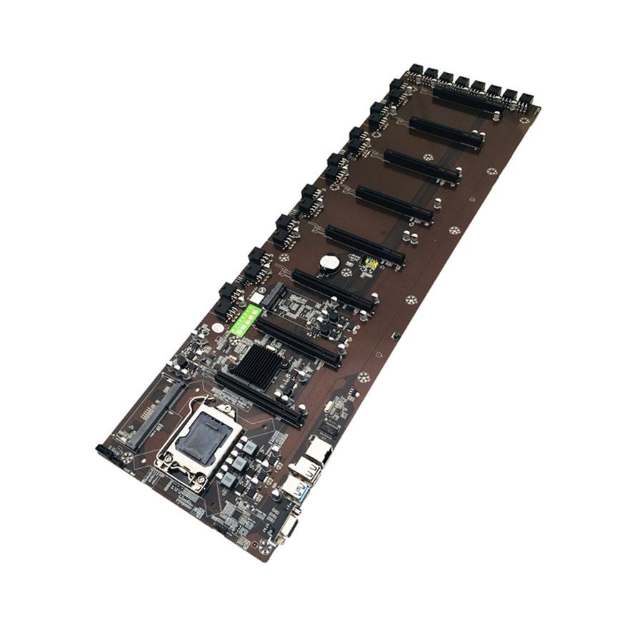 Newest Stable 8GPU Mining Motherboard Support 8 PCI-E+ Video Cards BTC ETH ZEC Mining