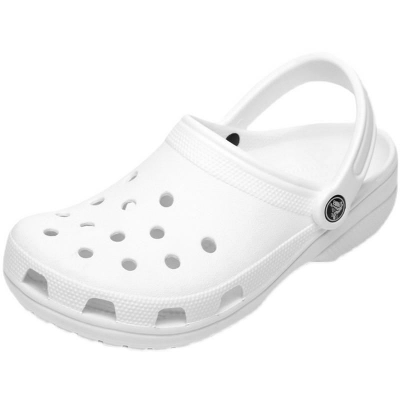 

Мужские дышащие летние сандалии-шлепанцы с закрытым носком и отверстиями, повседневный эксклюзивный стиль больших размеров 42 белый